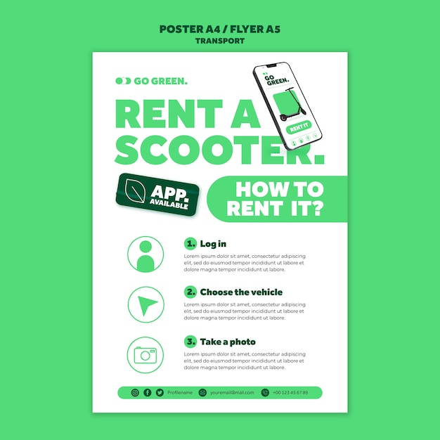 Modèle d'affiche de transport écologique