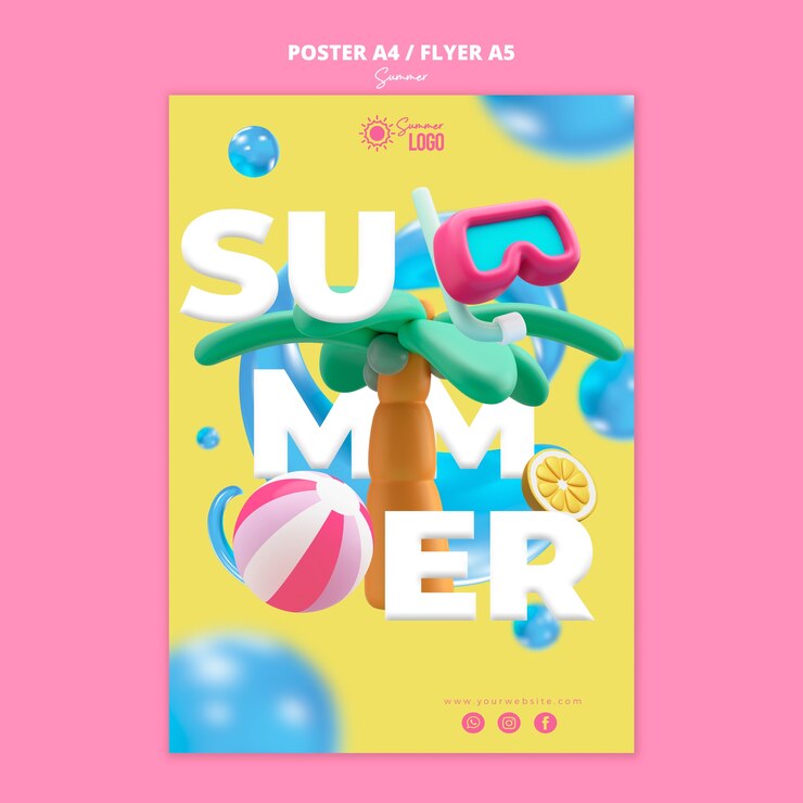 PSD gratuit modèle d'affiche de vacances d'été