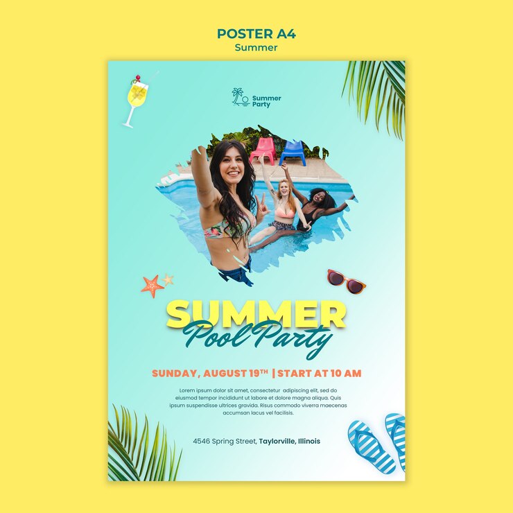 PSD gratuit modèle d'affiche de vacances d'été