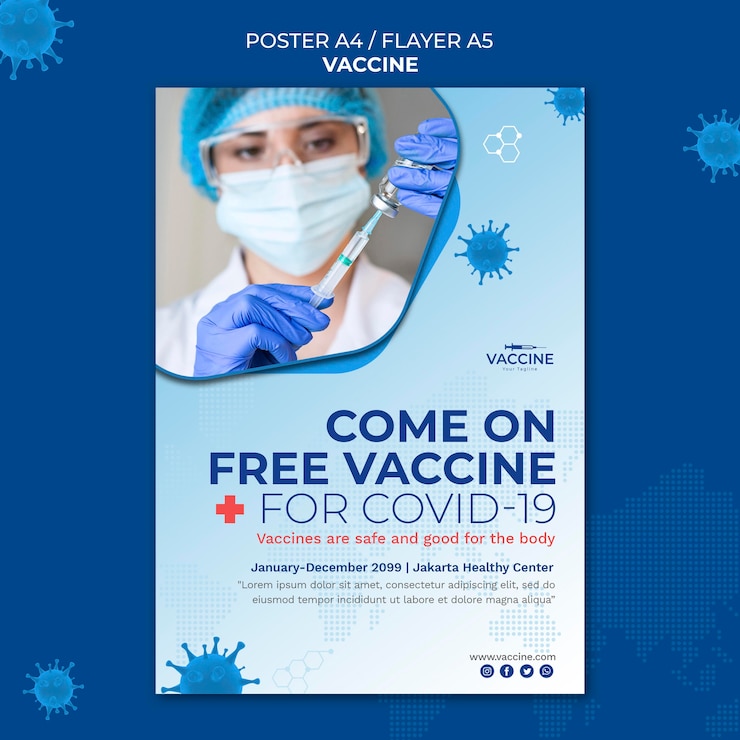 PSD gratuit modèle d'affiche de vaccin