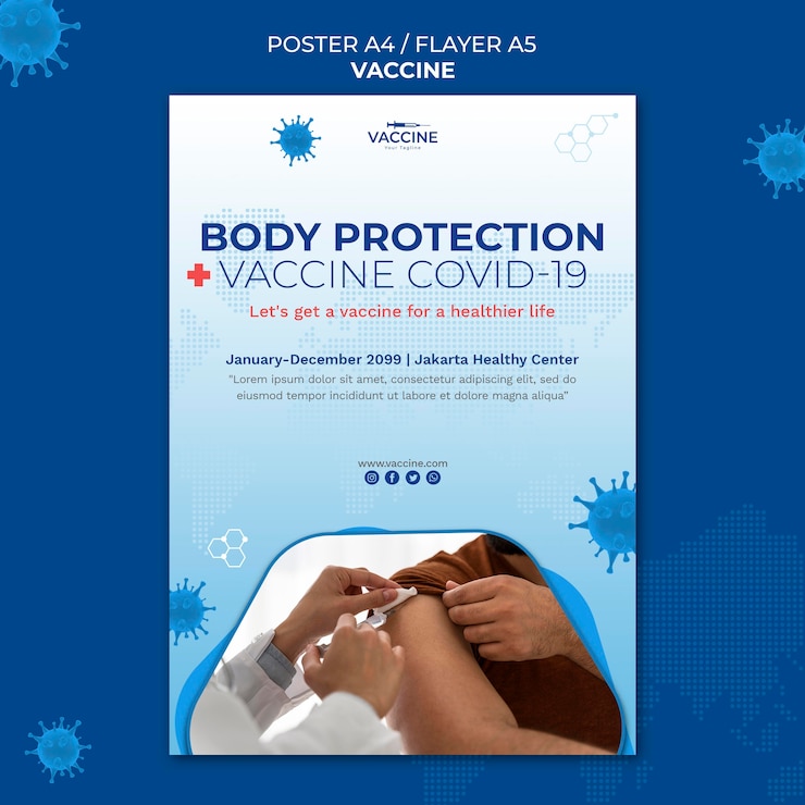 PSD gratuit modèle d'affiche de vaccin