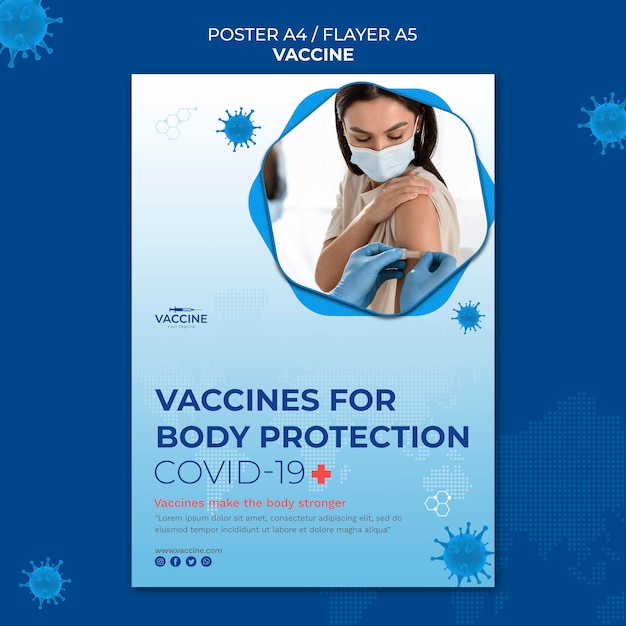 PSD gratuit modèle d'affiche de vaccin