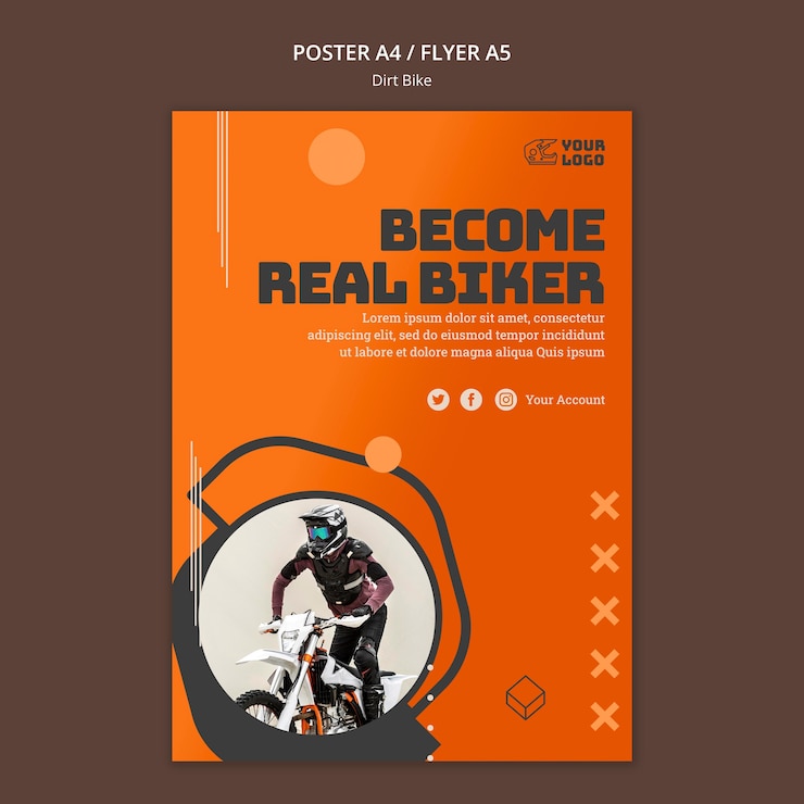 PSD gratuit modèle d'affiche de vélo tout-terrain