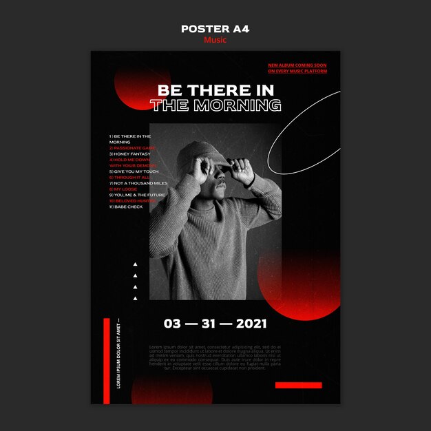 Modèle d'affiche de vente de billets de musique