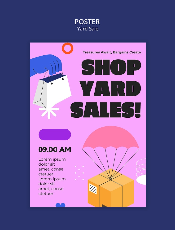 PSD gratuit modèle d'affiche de vente de cour