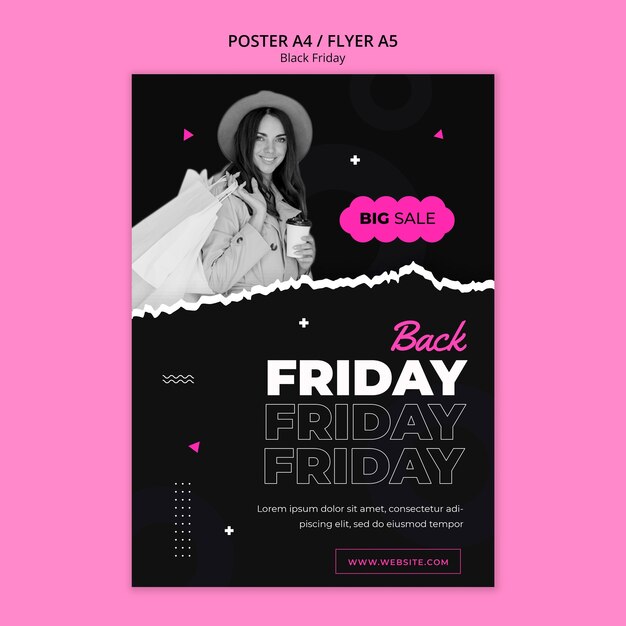 Modèle d'affiche de vente du vendredi noir
