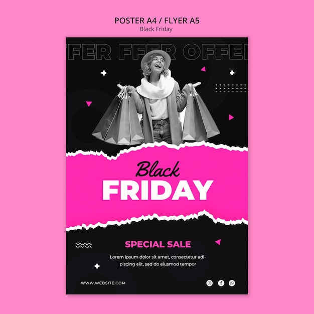 Modèle d'affiche de vente du vendredi noir