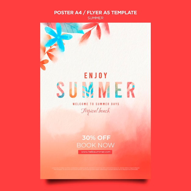 PSD gratuit modèle d'affiche de vente d'été