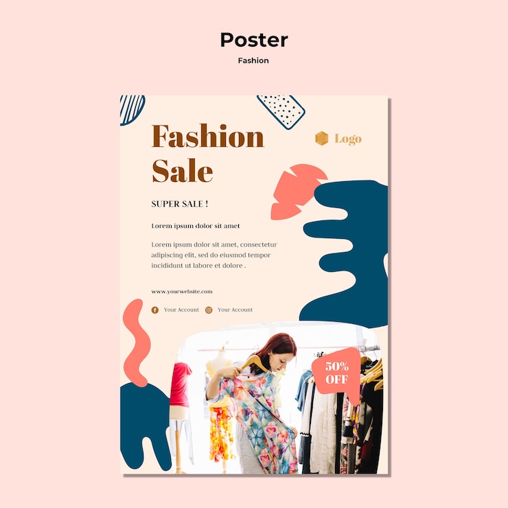 PSD gratuit modèle d'affiche de vente de mode