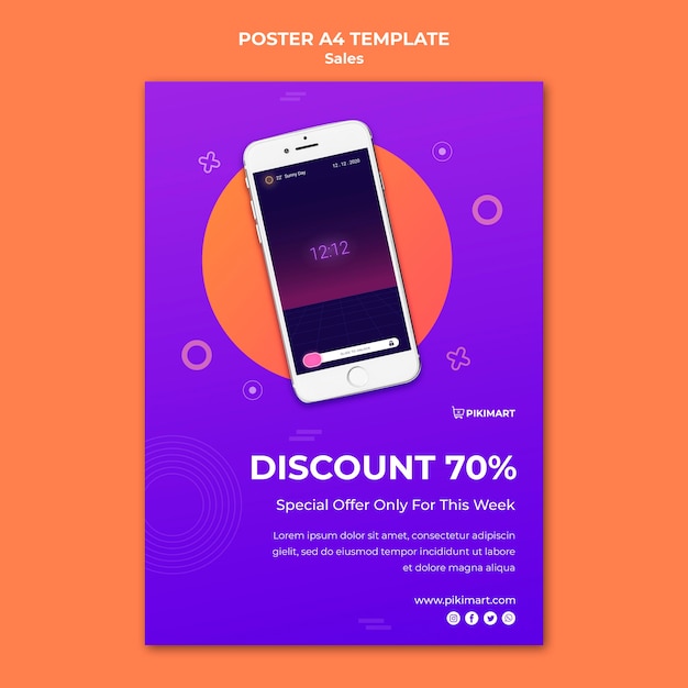 PSD gratuit modèle d'affiche de vente shopping