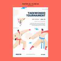 PSD gratuit modèle d'affiche verticale d'arts martiaux tawkwondo traditionnels