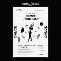 PSD gratuit modèle d'affiche verticale de cours de danse