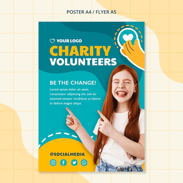 PSD gratuit modèle d'affiche verticale d'événement caritatif pour enfants