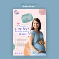 PSD gratuit modèle d'affiche verticale avec femme enceinte