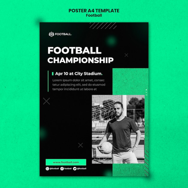 PSD gratuit modèle d'affiche verticale de football