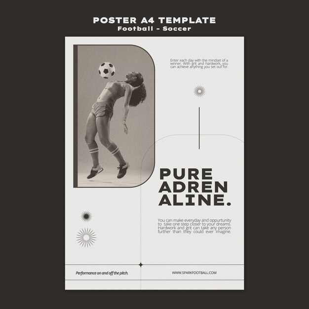 Modèle d'affiche verticale de jeu de football