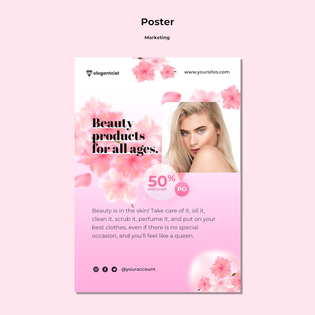 Modèle d'affiche verticale de marketing d'entreprise