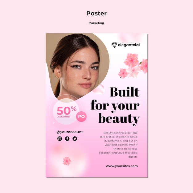Modèle d'affiche verticale de marketing d'entreprise