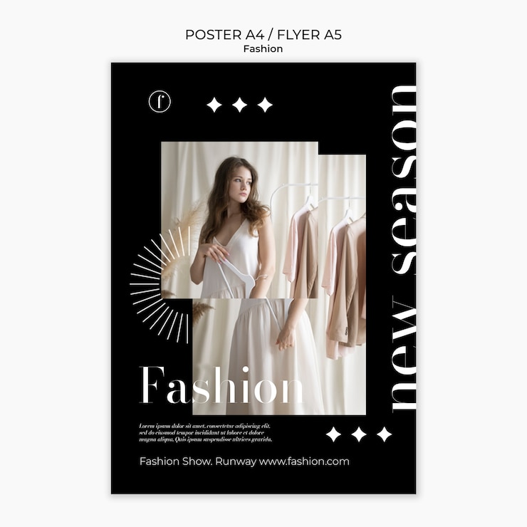 PSD gratuit modèle d'affiche verticale mode et style