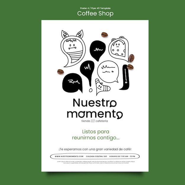 PSD gratuit modèle d'affiche verticale pour café