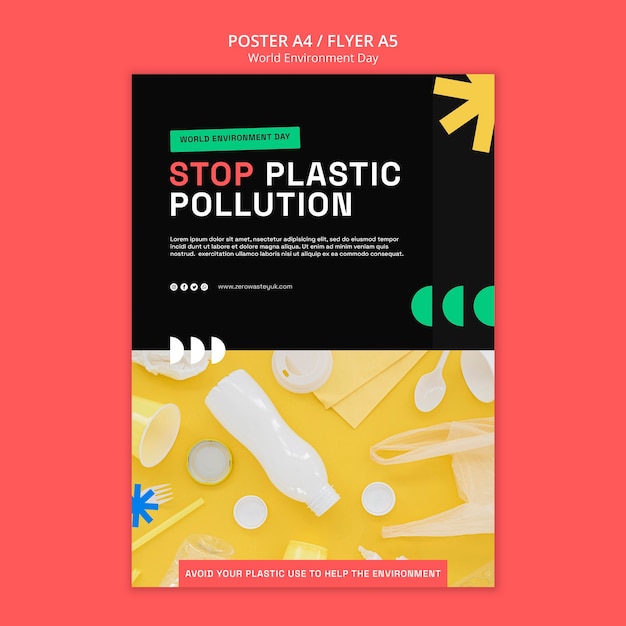 PSD gratuit modèle d'affiche verticale pour la célébration de la journée mondiale de l'environnement