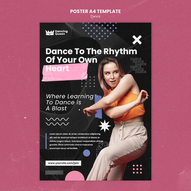 Modèle D'affiche Verticale Pour Les Cours De Studio De Danse