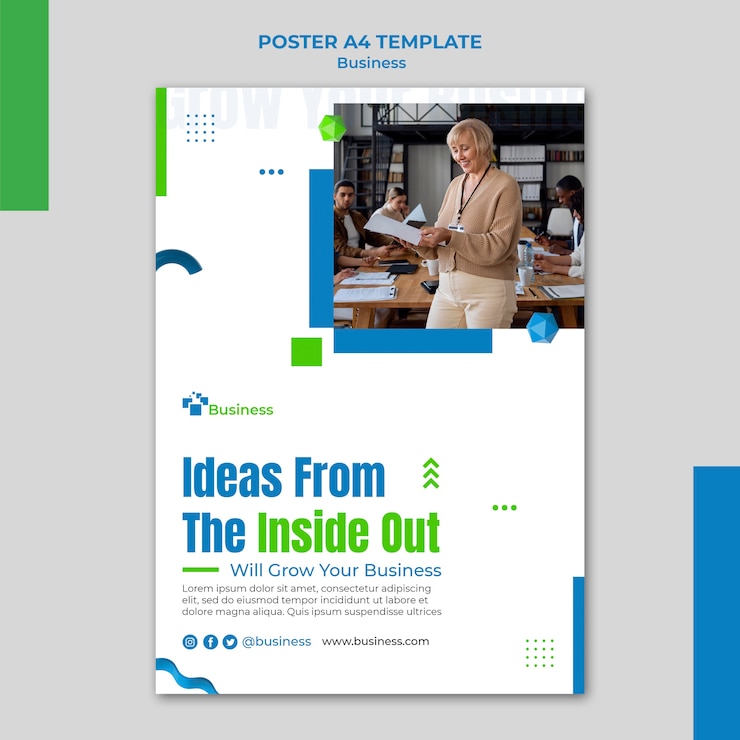 PSD gratuit modèle d'affiche verticale pour la croissance professionnelle des entreprises