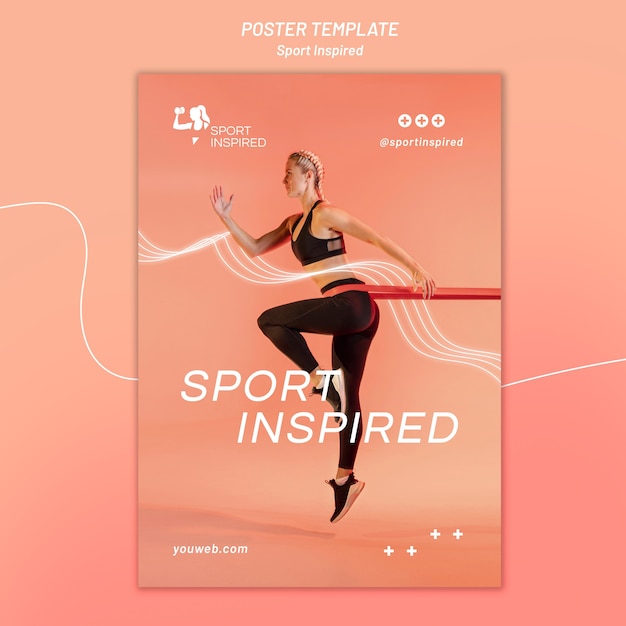 PSD gratuit modèle d'affiche verticale pour l'entraînement de fitness