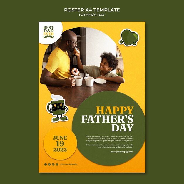 Modèle d'affiche verticale pour la fête des pères