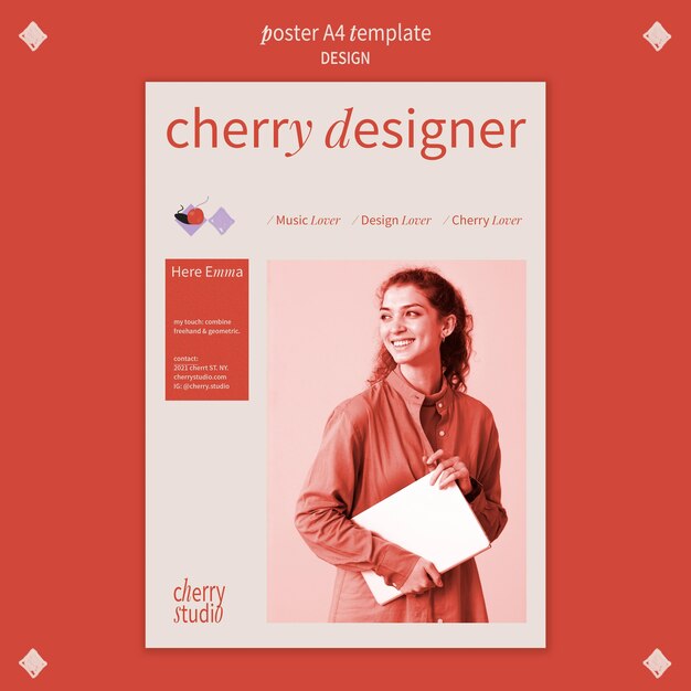 Modèle d'affiche verticale pour graphiste