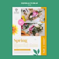 PSD gratuit modèle d'affiche verticale pour le printemps avec des fleurs