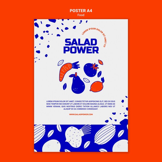 Modèle d'affiche verticale pour la puissance de la salade