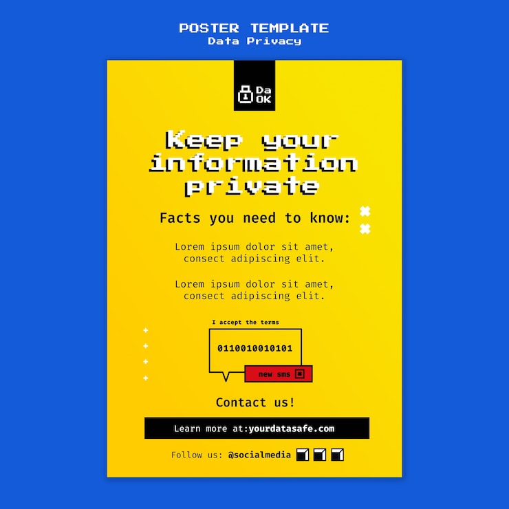 PSD gratuit modèle d'affiche verticale pour le service de cybersécurité