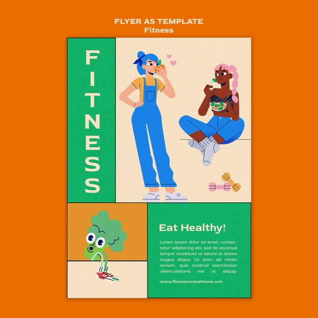 Modèle d'affiche verticale de remise en forme et de santé