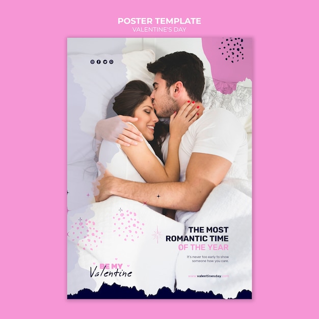 PSD gratuit modèle d'affiche verticale de la saint-valentin