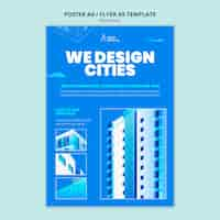 PSD gratuit modèle d'affiche verticale de studio d'architecte