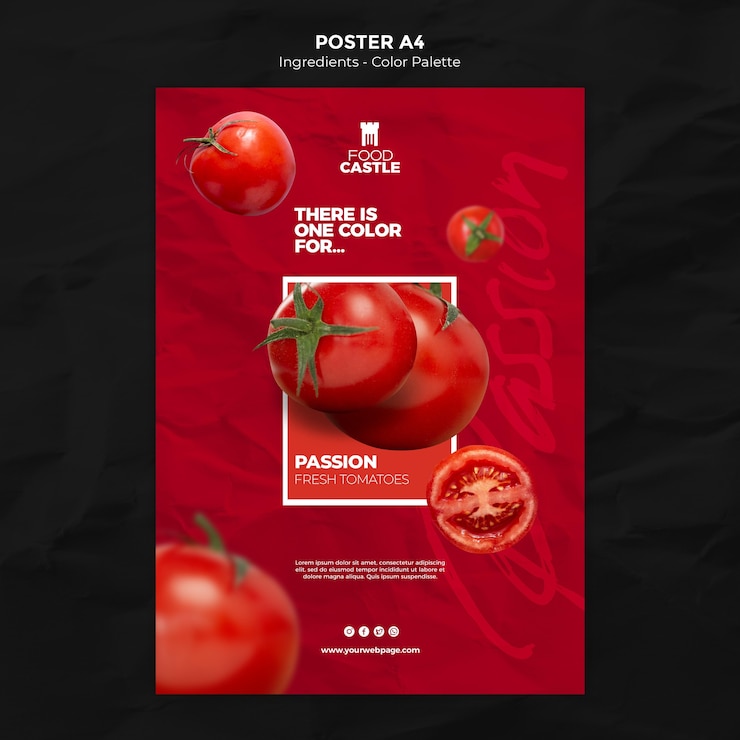 PSD gratuit modèle d'affiche verticale avec tomate