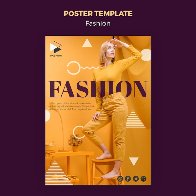 PSD gratuit modèle d'affiche de vêtements de mode