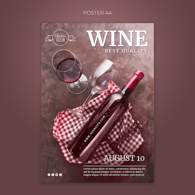 Modèle D'affiche De Vin De Meilleure Qualité