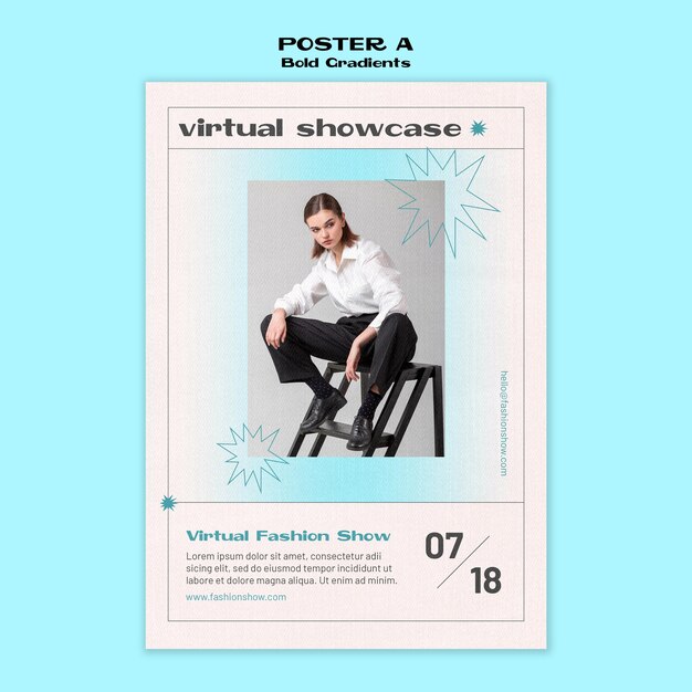 Modèle d'affiche de vitrine virtuelle