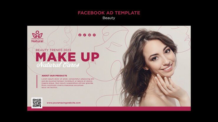 PSD gratuit le modèle d'annonce de beauté sur facebook