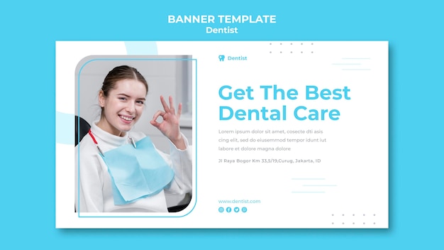 PSD gratuit modèle d'annonce de dentiste bannière