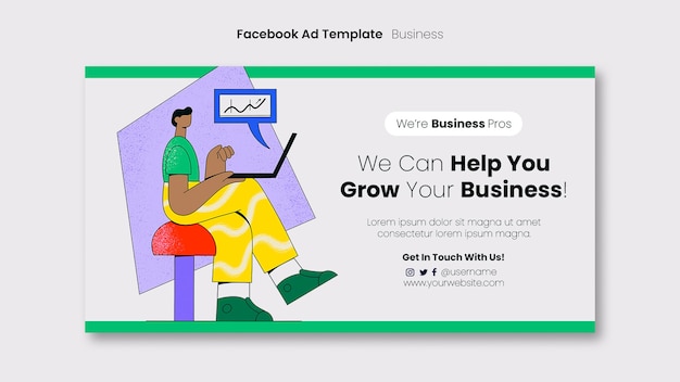 Modèle D'annonce Facebook Design Plat