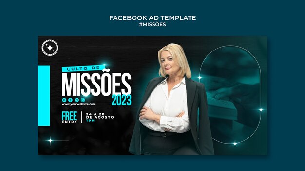 PSD gratuit le modèle d'annonce facebook de missoes