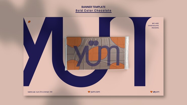 PSD gratuit modèle d'annonce de magasin de chocolat bannière