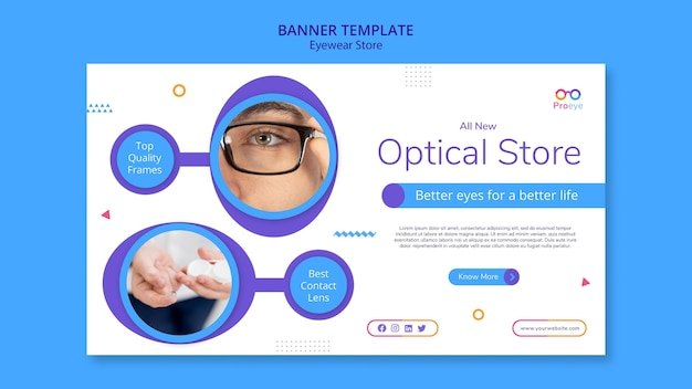 PSD gratuit modèle d'annonce de magasin de lunettes bannière