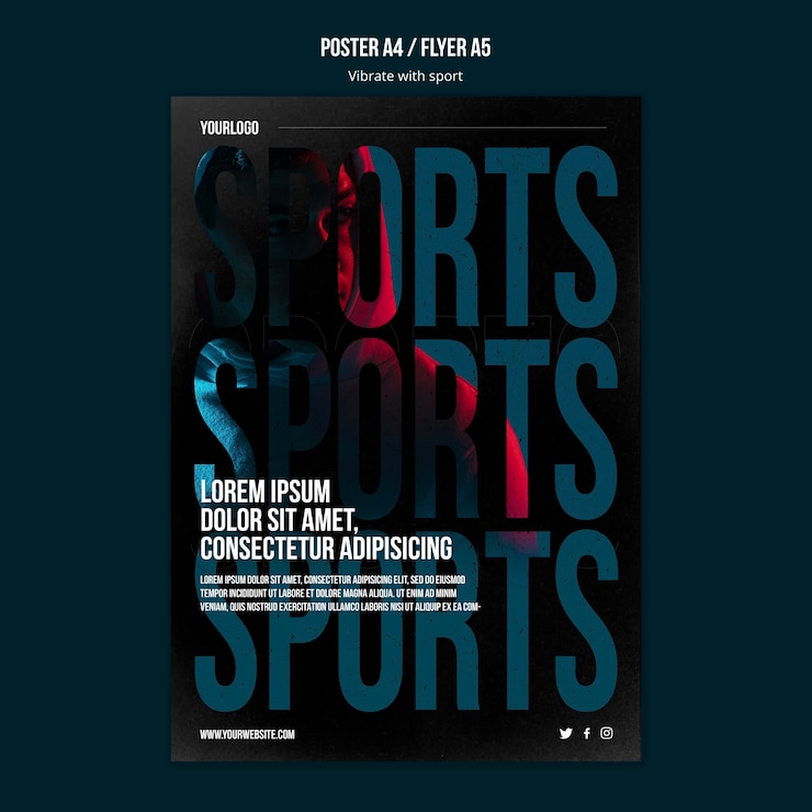 PSD gratuit modèle d'annonce de sport affiche