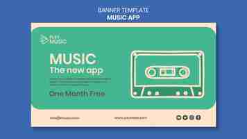 PSD gratuit modèle d'application de musique de bannière