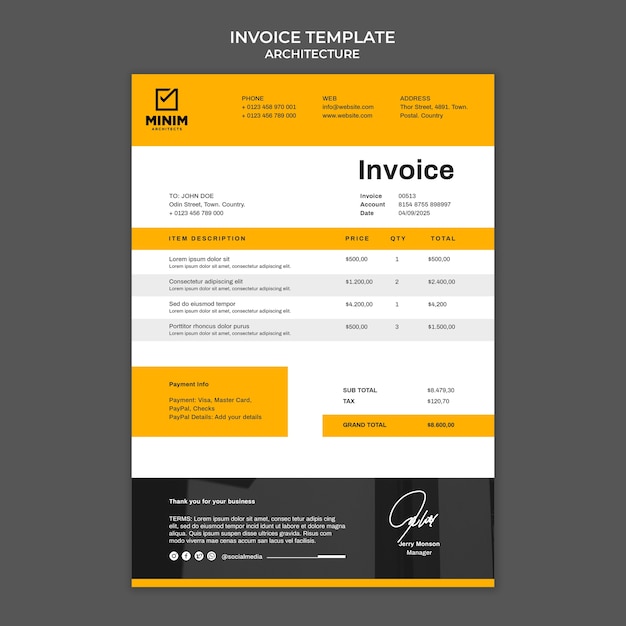 PSD gratuit modèle d'architecture design plat