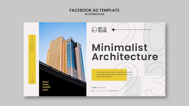 PSD gratuit modèle d'architecture design plat